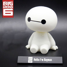 Free Shipping Cute 11cm Big Hero 6 Baymax Robot Bobble Head Shaking Head Toy Model Car Decoration PVC Action Figure original box
