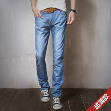 New Summer men’s denim trousers slim fit casual straight jeans male thin summer Full length classic cotton fabrics jeans