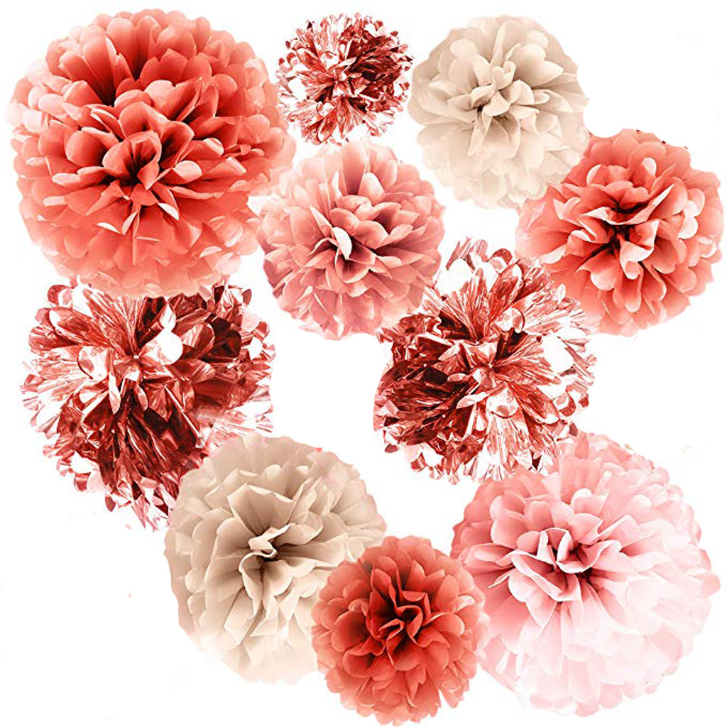 for Wedding Decor Decoration 14 Inch//35cm 14,10,6 20x White Tissue Paper Pom Poms in Different Sizes Parties