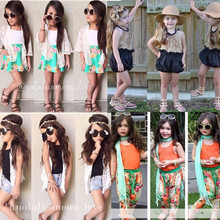 2015 New arrival Girls clothing set Lnice in European style fashion summer T shirt skirt harem