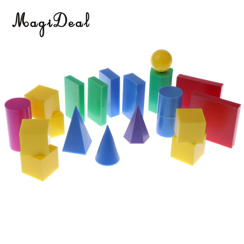 Colourful Geometric Solids Pack of 10 Shapes Early Learning Play Early Maths 