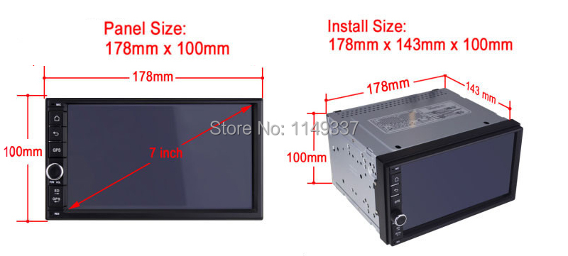 Android 4.4 Quad core 2 Din universal car stereo headunit GPS Navigation 10