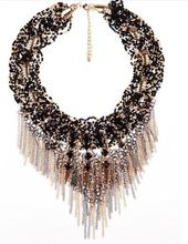2015 NEW ZA Big Brand Statement Shourouk Vintgae Tassel Fashion Clain NecklaceCollar Bib Necklaces Pendants Jewelry