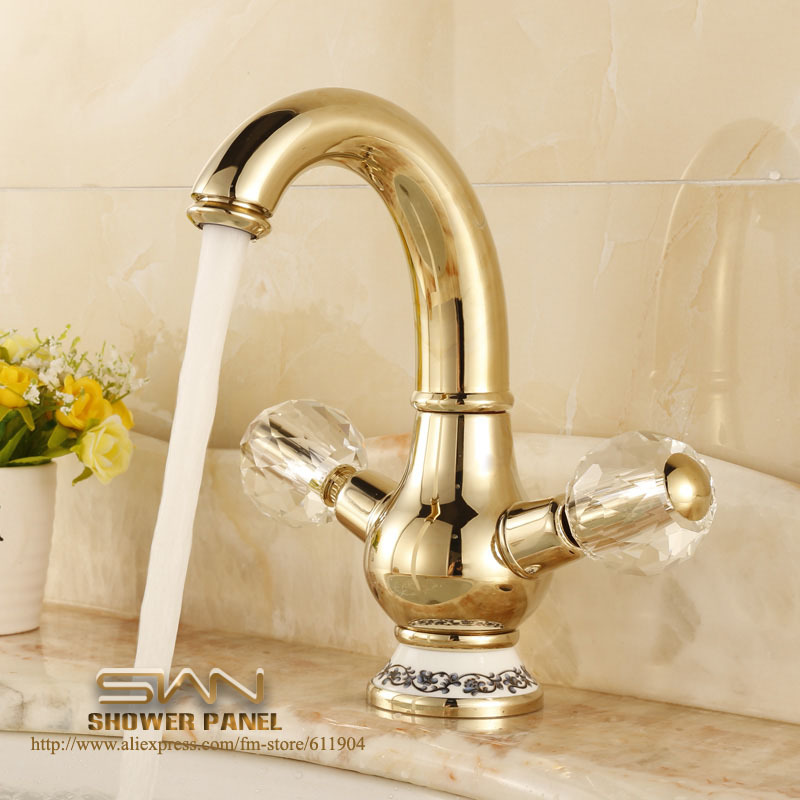 : Buy Gold Color Bathroom Faucet Lavatory Vessel Sink Basin Faucets ...