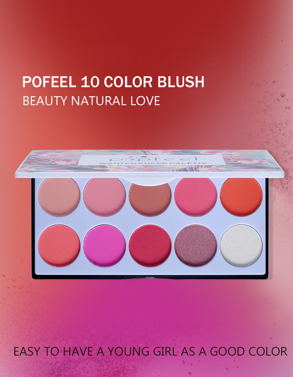 popfeel 10 color blush palette the rouge tray brighten orange