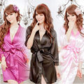 Sexy SILK Lace Kimono BathroDressing Gown Bath Robe Babydoll Lingerie G string