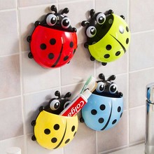 Ladybug Toothbrush Toothpaste Rack Organizer Sucker Banheiro Bathroom Set Bathroom Container Accessories PP