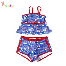 IMAKA Girls Swimsuit Toddler Swimwear Summer 2016 Brand Baby Girl Swimwear Kids Bathing Suit Floral Print Children Bikini Girls