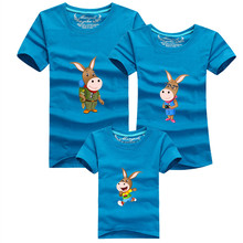 1psc Cartoon animal Family Matching Outfits T-shirt Clothes For Dad Mon Daughter Son Spring Summer Father and Son Suits Cloth 69
