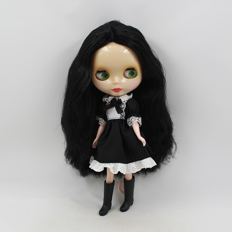 Фотография Mini animators collection doll Big eyes blyth doll nude black long hair suit for DIY sweet bjd dolls for girls