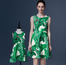 New Family Matching Outfits kids dress Mother Daughter Dresses Sleeveless green beach mother and daughter matching clothes