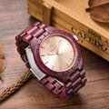 Luxury UWOOD Brand Natural Purple Heart Wooden Watch For Men Janpan MIYOTA Movement Wood Watches Dress