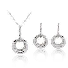 lima peru colar feminino Stainless Steel Shell Jewelry set Wedding Bridal Dress Accessories Crystal Necklace Earrings For Women