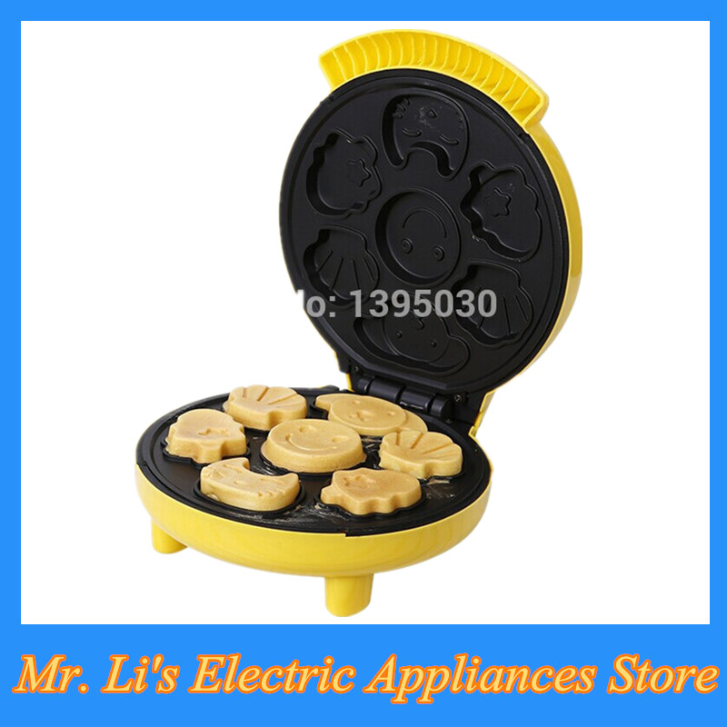 Фотография 2pc/lot New Snack Waffle Making Machine for Home Kitchen Different Shapes Cooking Donut Egg Cake in Yellow Hot Sale