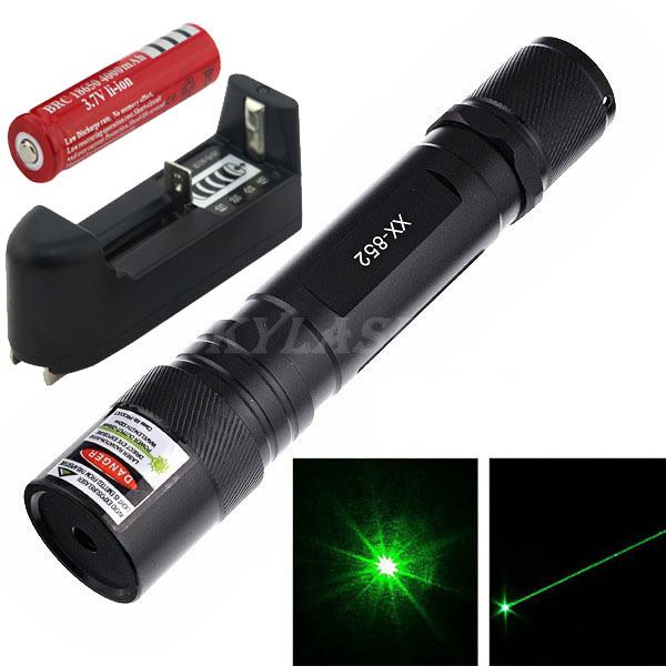 xx 852 532nm handheld green laser pointer pen 18650 rechargeable battery charger free xx 852 532nm handheld green laser pointer pen 18650 rechargeable battery charger free