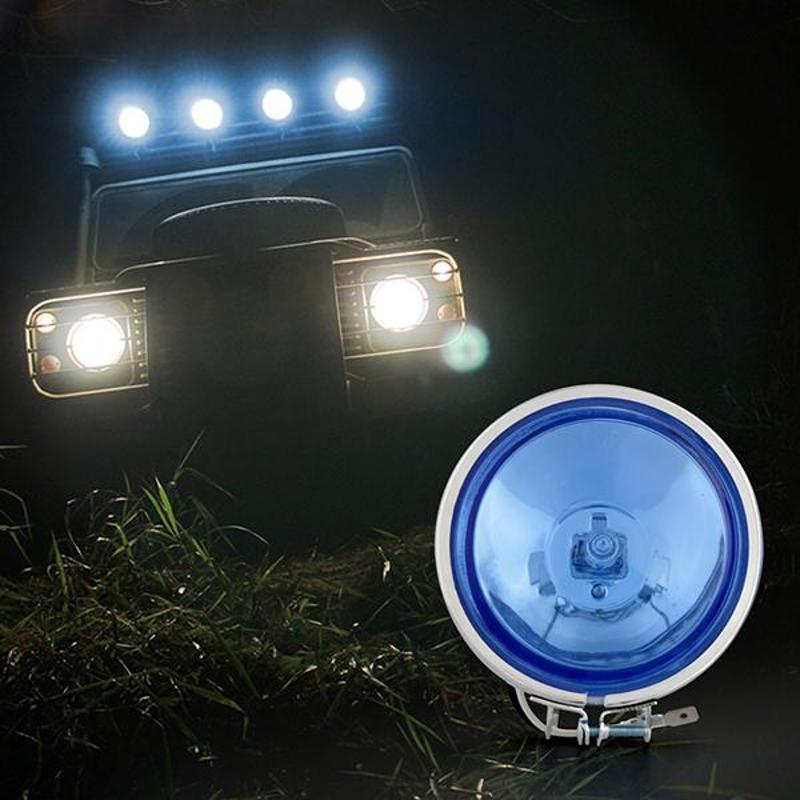 CARCHET 2 3 4X4 100W Driving Work Spot Lights+2x H3 LED Bulb Off Road Car Truck DC 12V