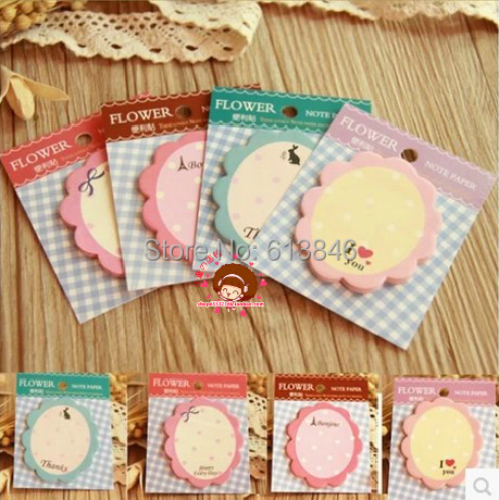 10 pcs/lot Cute Flowers Memo Pad Sticky Note Kawaii Paper Scrapbooking Sticker Pads Creative Korean Stationery Free shipping