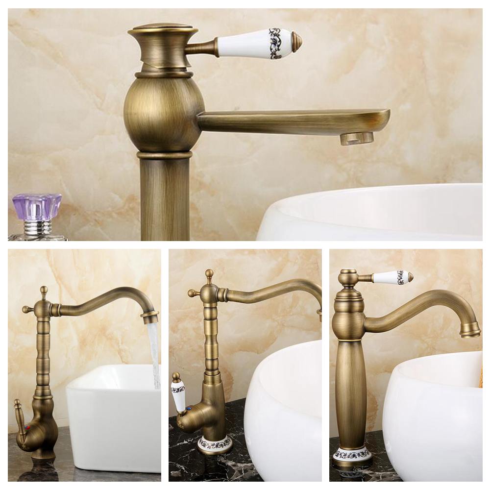 Rustic Kitchen Faucets Promotion For Promotional Antique Copper Faucet Rustic Bathroom Sink Tap Br Kitchen Faucets Torneiras Para Pia De Banheiro