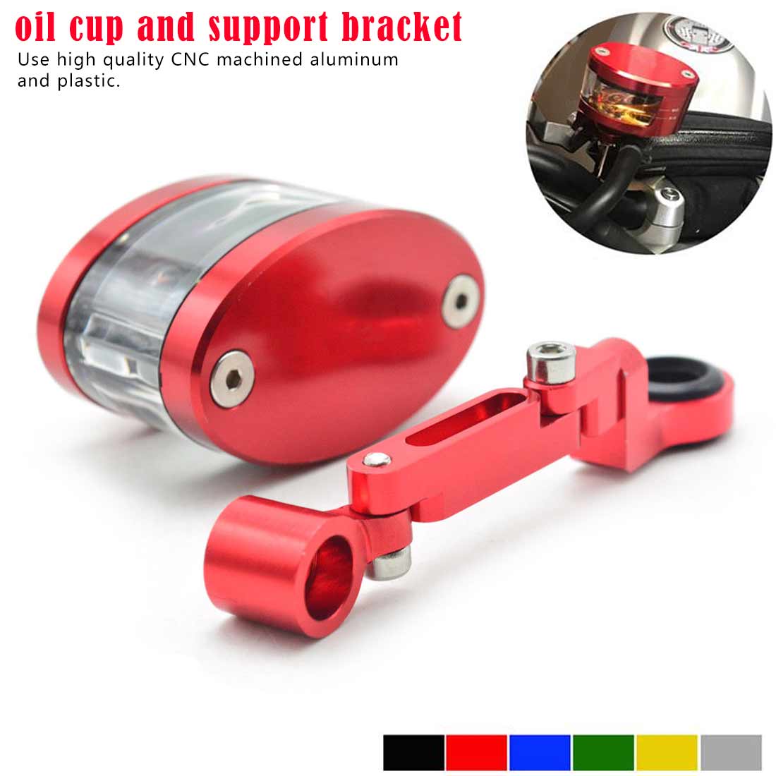 Repuestos de Motos CNC Aluminio Universal Billet Delantero Freno Embrague Tanque de la Motocicleta Dep/ósito de l/íquido Taza de Aceite para Yamaha Honda Suzuki Accesorios de Motocicleta