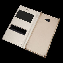 For Sony Xperia M2 S50H Dual D2302 Slim Touch Screen View Window Luxury Fashion Leather PU