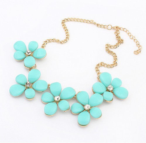 NEW DESIGN sweet Colorful Flower Rhinestone Necklace Choker chain statement Necklaces Pendants jewelry for women