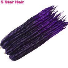 1-9 Piece/lot Purple Havana Mambo Twist,Crochet Braid Hair Havana Twist Crochet Hair ,Crochet Twist Braids Hair Extensions