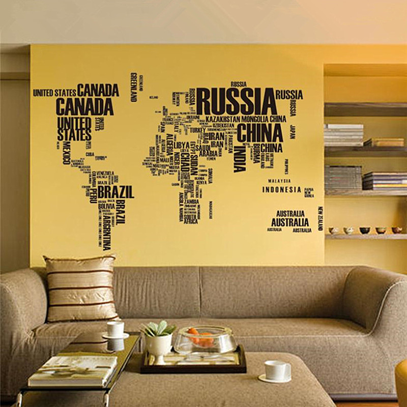 Ikea Wallpaper Monochrome Pegatinas De Pared Vintage World Map Wall