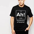 100 Cotton Brand New T Shirts Letter Printed AH THE Element of Surprise Loose Black Fashion