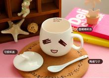 2015 New Arrival Cure Cartoon Mugs Big Belly Look Milk Coffee Creative Couple Ceramic Cup Keep