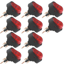 10 шт. 12 В 30Amp 30а красный из светодиодов SPST OFF / ON переключить кулисный для автомобилей ( другие цвета : синий / зеленый / желтый )