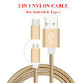 SIANCS Mini 25cm 1m Short Micro USB Type C 2 in 1 Nylon Cable 2A fast