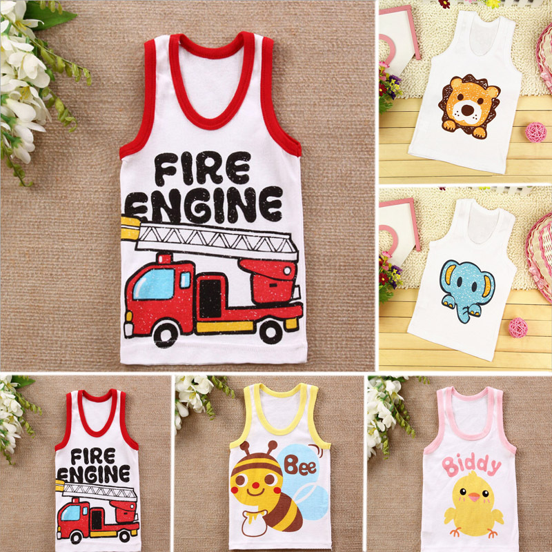 Brand Cotton Kids Clothes Boys Sport Sleeveless T shirt Baby Boy Summer Kid Tee Children T