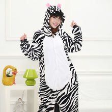 Lovely zebra Cartoon Design Animal Cosplay Pajamas Kids Boys Girls Flannel Sleepers Female Male Pijamas pyjamas