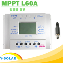 MPPT Solar Charge Controller 60A LCD Display Solar Regulator 12V 24V with Light and Timer Control Easy Settable for PV Y-SOLAR