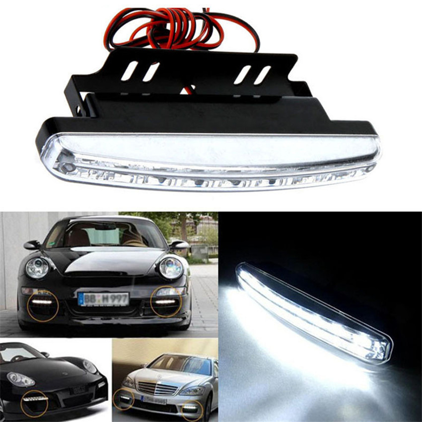 Dependable 8LED Daytime Driving Running Light DRL Car Fog Lamp Waterproof White DC 12V Ma 21