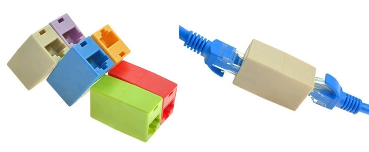 10Pcs Lot RJ45 CAT5 CAT5E Network Ethernet Connector female to female Cable Adapter New Free Shipping