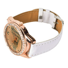 lackingone relojes mujer 2015 Fashion relogio feminino Eiffel Tower Crystal Leather Band Woman Girl Quartz Watch