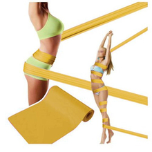 hot sale Yellow 1 5m Yoga Pilates Rubber Stretch Resistance Exercise Fitness Band