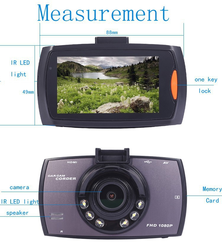 2015 Best Selling G30 2 7 170 Degree Wide Angle Full HD 1080P Car DVR Camera