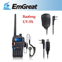 BAOFENG UV-5X Upgrade UV-5R UHF+VHF Dual Band/Dual Watch Two Way Radio Walkie Talkie FM Function+USB Program Cable+Speaker Mic