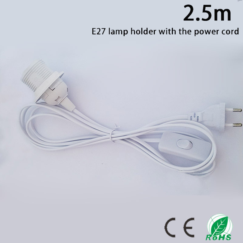 LED Lamp Holder Shell Has A Full Thread, E27 Lamp Bases with 2.5m Power Cord, Push Button Switch ,No Greater Than AC250V 4W