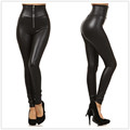 New Faux Leather Leggings Sexy Fashion High waist Stretch Material Women Leggings Women Skinny Pants Zipper