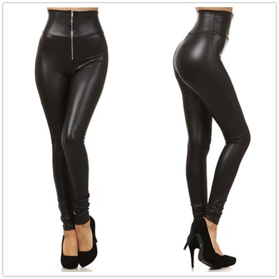 New Faux Leather Leggings Sexy Fashion High waist Stretch Material font b Women b font Leggings