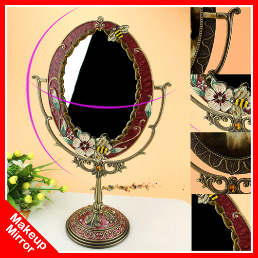 2015 Fine Vintage Cosmetic Mirror Makeup Vanity Table Makeup Mirror Of Makeup Desktop Antique Compact Mirrors With Handle