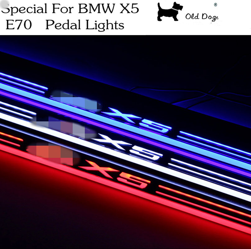 2 Pcs Car Styling for BMW X5 E70 2007-2012 moving lighting LED pedal lights pathway Front door Side Step welcome lamp free ship