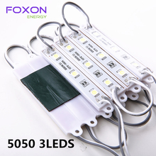 100 шт./лот SMD 5050 3LED 5050 из светодиодов модуль DC 12 В из светодиодов жк-модули 5050 IP65 водонепроницаемый, Белый / теплый белый / красный / синий / зеленый, Бесплатная доставка