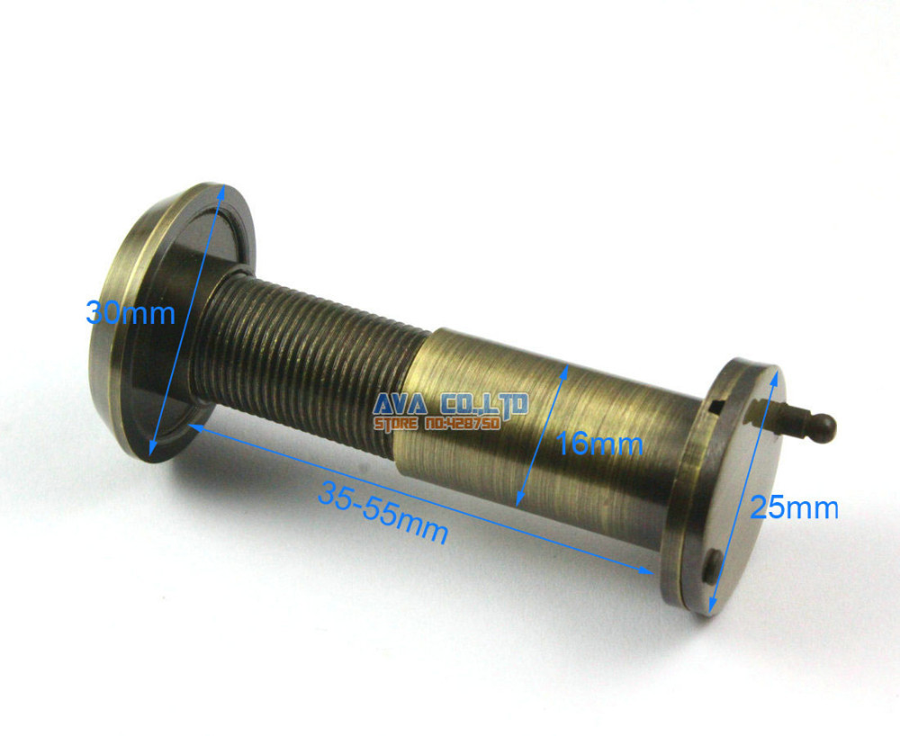 Description Picture 2 of itemAntique Brass 220 Degree Angle Door Viewer Peephole w Cover 35-55mm