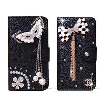Luxury Handmade Phone Cases Bling Diamond Rhinestone Case for iPhone 5 5G 5S Leather Wallet DIY Mobile Phone bag with Card slot