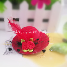1pc New Party Small Fur Hat Flower Yarn Hairpins Kids Accessories Children Accessories Baby Hair Accessories