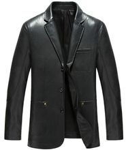 Men’s Casual Leather Clothing Men Turn-down Collar Slim Suit Men’s Leather Coat High Quality Leather Jacket chaqueta cuero